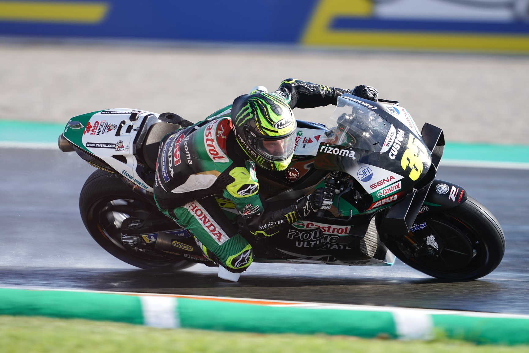 Crutchlow on the fifth row after wet qualifying